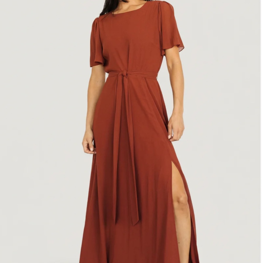 NWT Baltic Born Naomi Short Sleeve Maxi Dress in Cinammon Brown Small